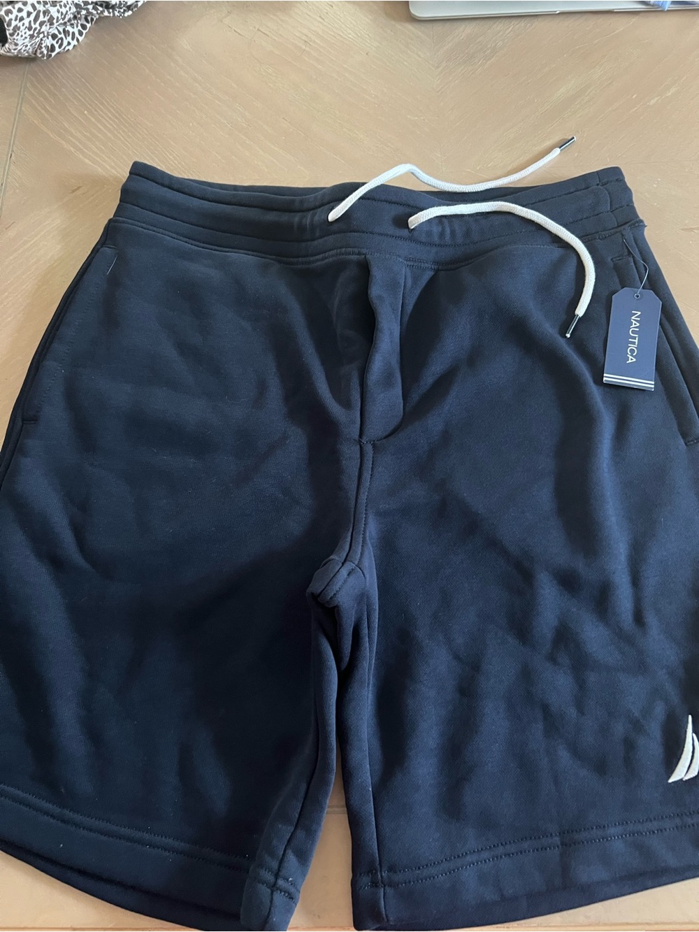Nautica Men’s Navy Blue Drawstring Athletic Shorts